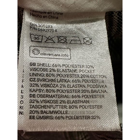 H&M black white plaid flat front ankle pants size 0 - Picture 5 of 10